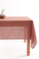 Linen Fringe Me Kantha Tablecloth