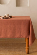 Linen Fringe Me Kantha Tablecloth