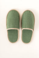 Linen Natural Piping Slippers