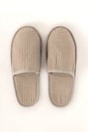 Linen Natural Piping Slippers
