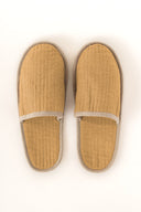 Linen Natural Piping Slippers