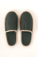 Linen Natural Piping Slippers