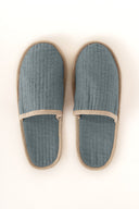 Linen Natural Piping Slippers