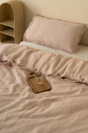 Linen Fringe Me Kantha Duvet Cover