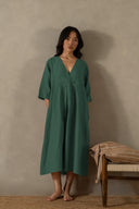 Linen Citrus Midi Dress