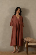 Linen Citrus Midi Dress