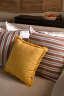 Linen Fringe Me Kantha Cushion Cover