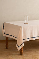 Linen Blue Lace Tablecloth