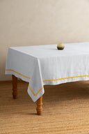 Linen Yellow Lace Tablecloth