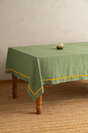 Linen Yellow Lace Tablecloth