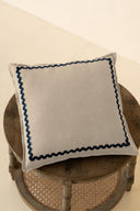 Linen Blue Lace Cushion Cover