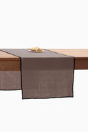 Linen Black Needled Table Runner
