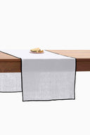 Linen Black Needled Table Runner