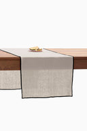 Linen Black Needled Table Runner