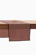 Linen Black Needled Table Runner