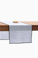 Linen Black Needled Table Runner