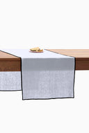 Linen Black Needled Table Runner