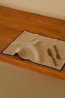 Linen Black Needled Placemat Set