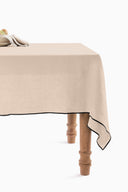 Linen Black Needled Tablecloth