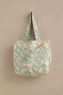 Linen Camellia Tote Bag