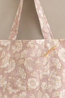 Linen Camellia Tote Bag