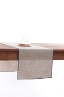 Linen Grey Needled Table Runner