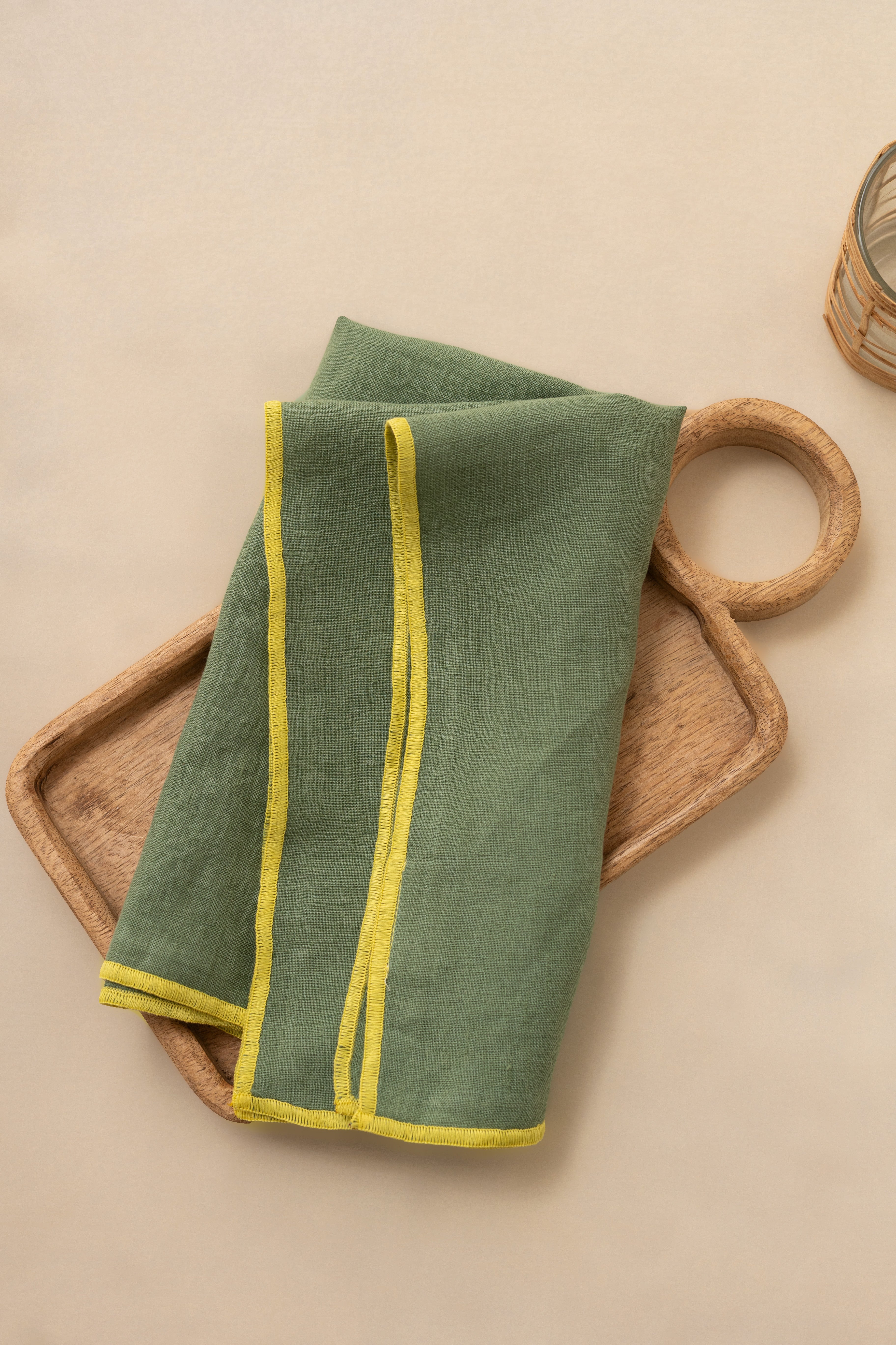 Linen Yellow Needled Napkin Set