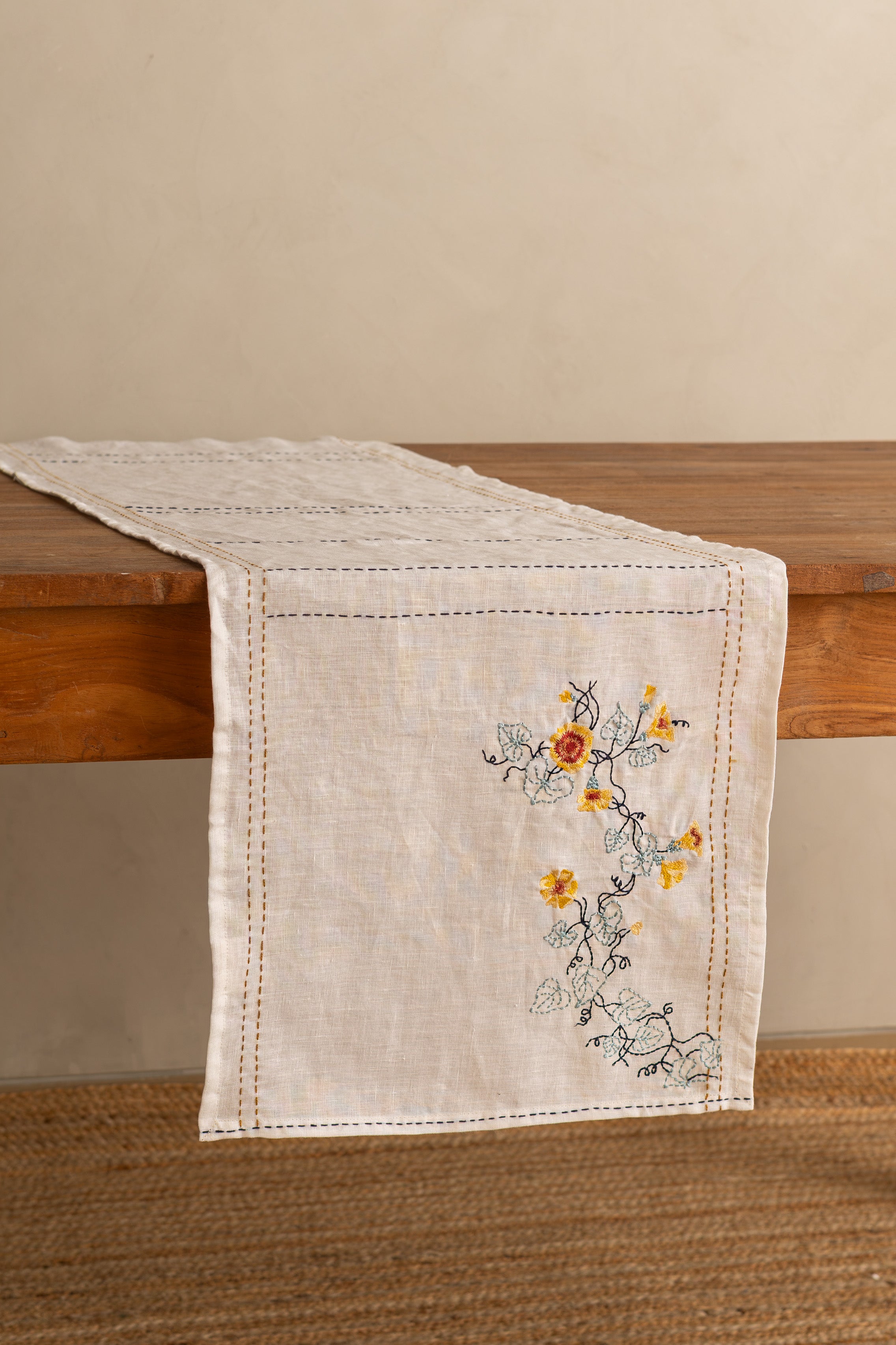 Linen Tendril Table Runner