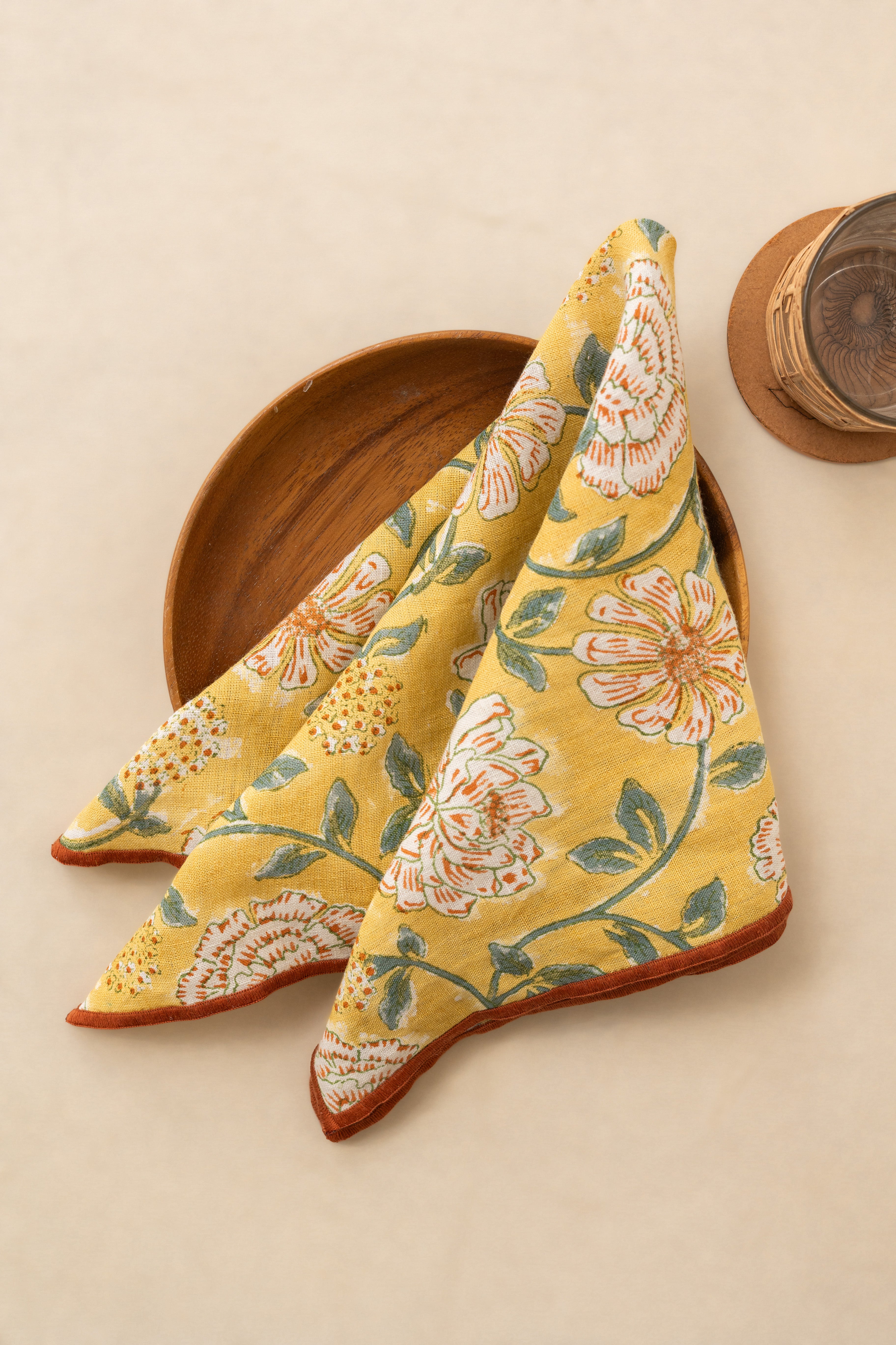 Linen Dahlia Napkin Set