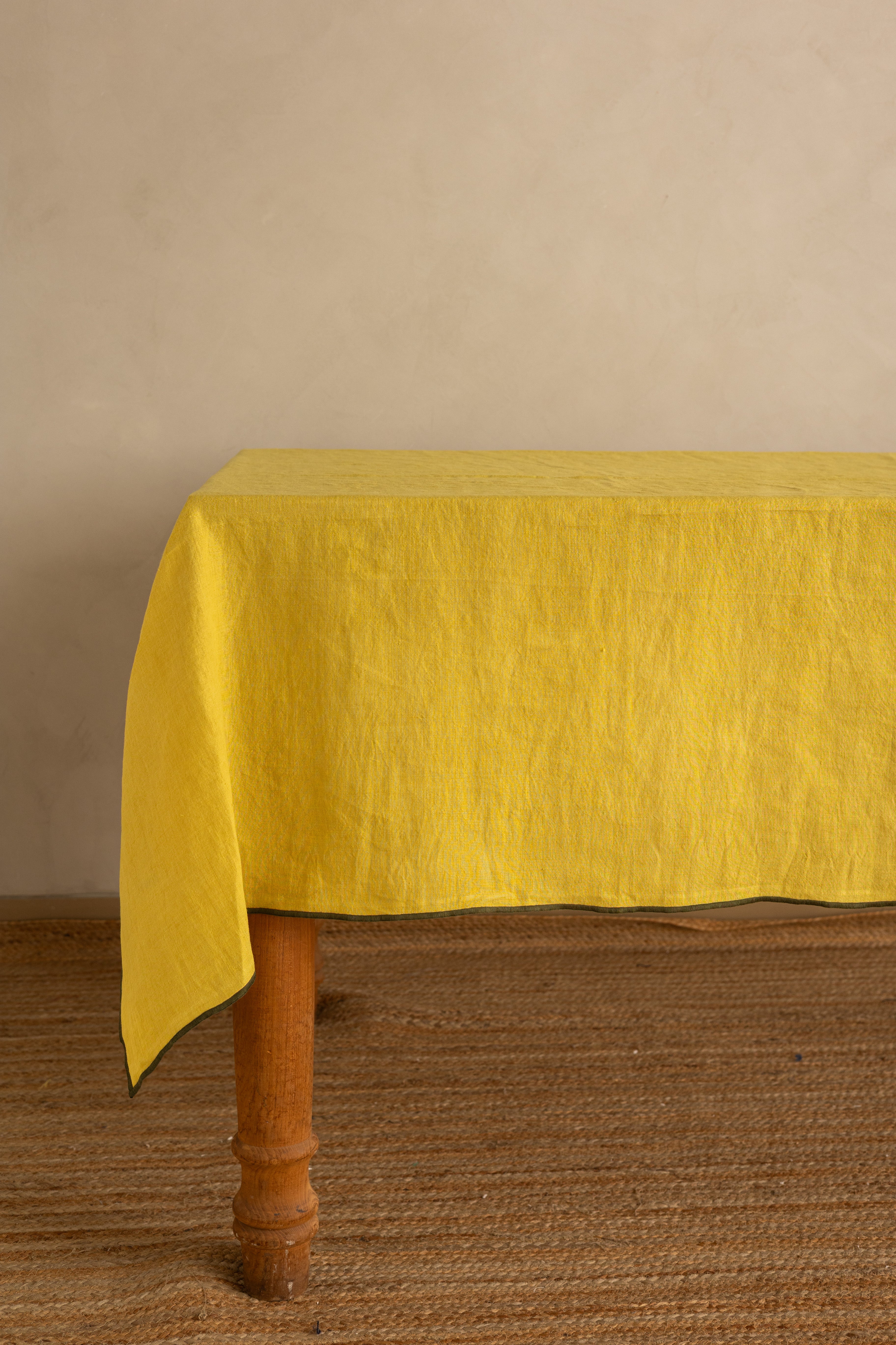 Linen Green Needled Tablecloth