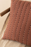 Linen Ebon Quilted Cushion Cover