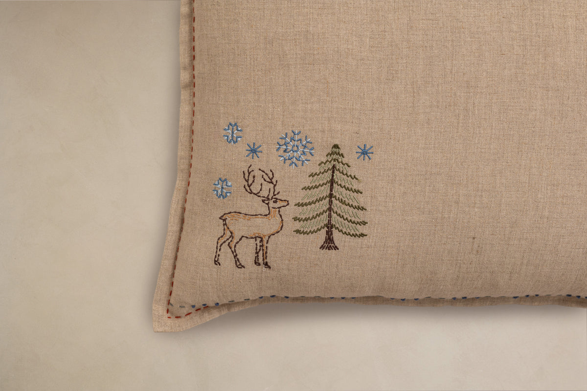 Linen Noel Cushion Cover
