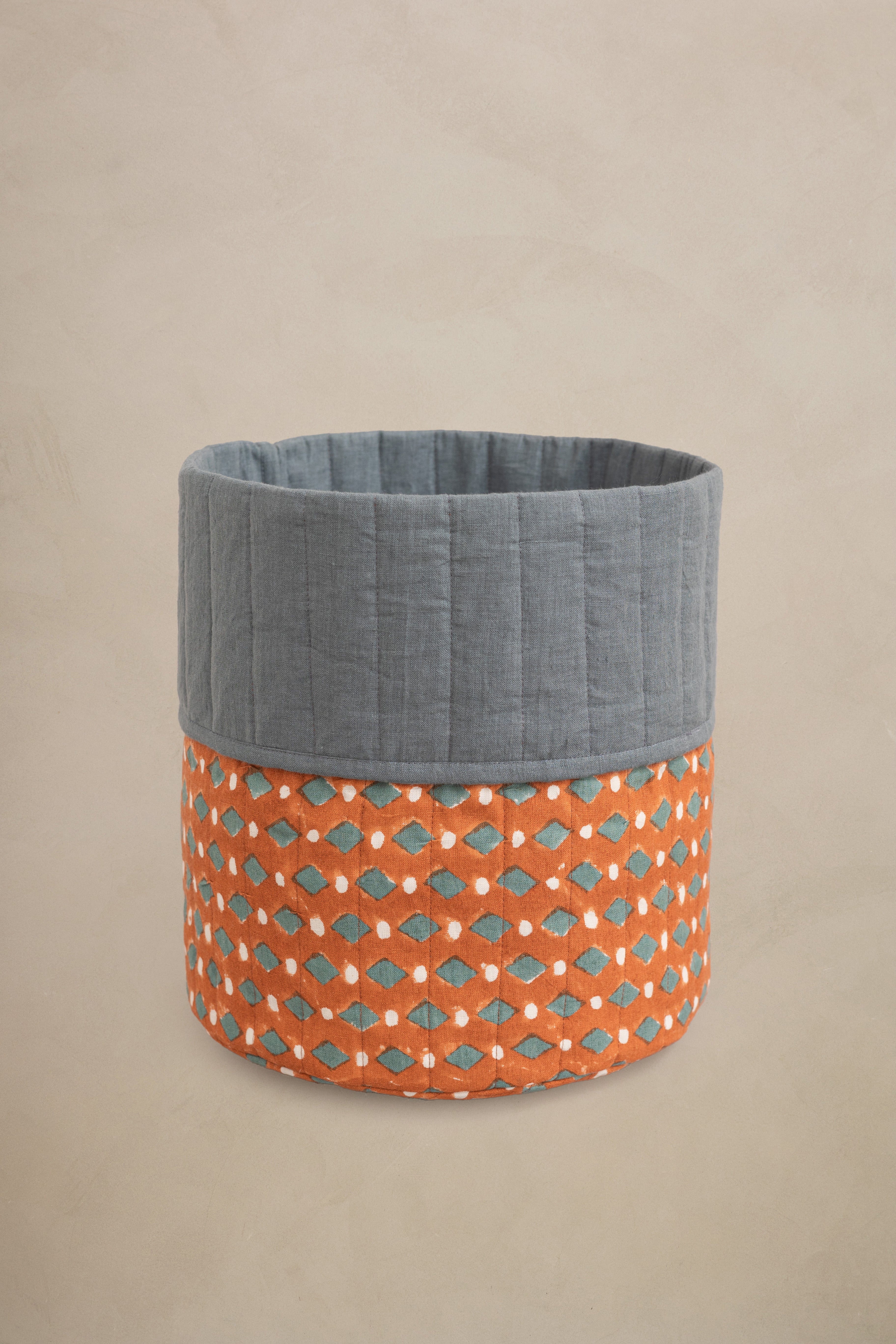 Linen Lozenge Basket