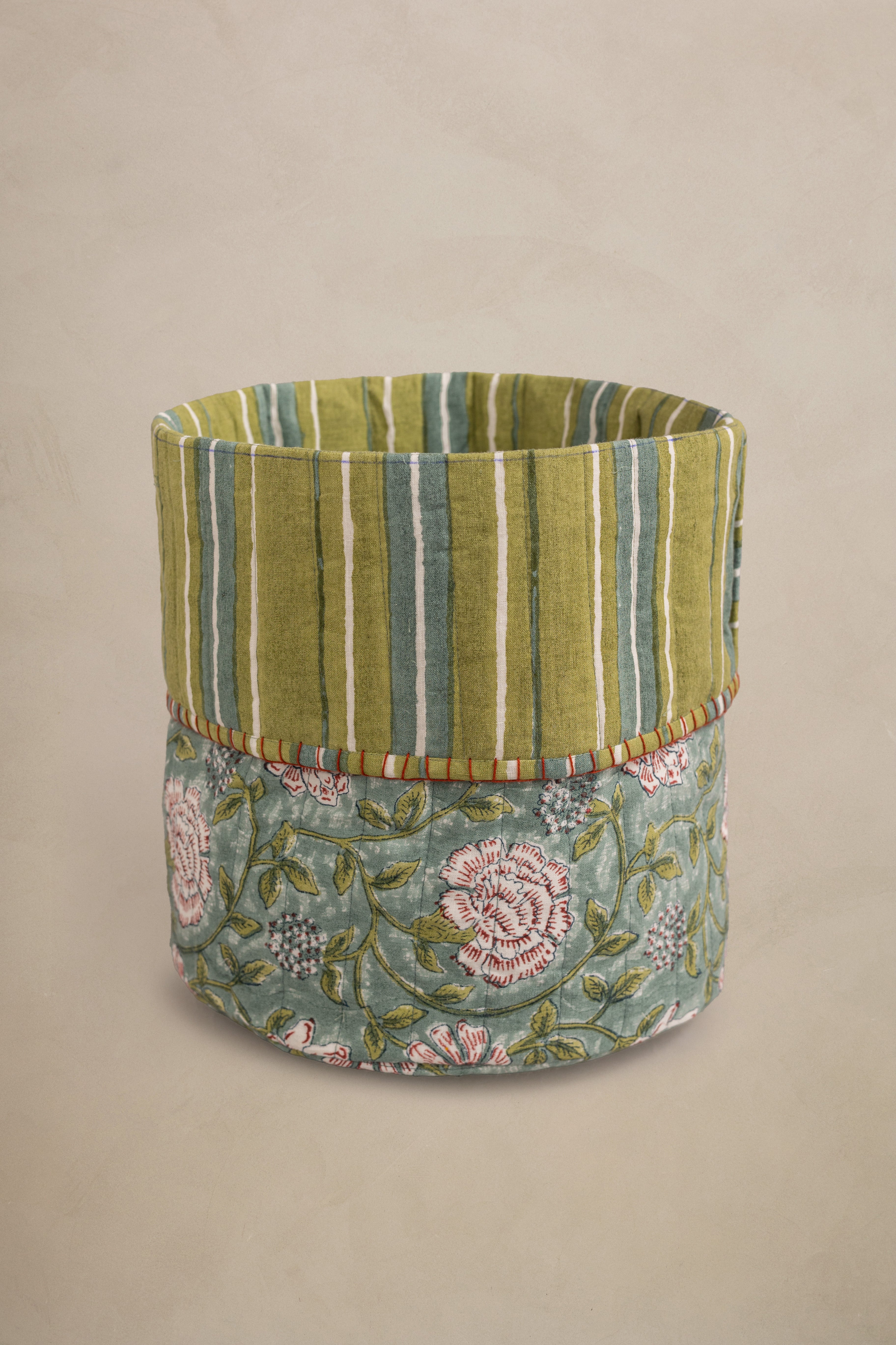 Linen Veridian Basket