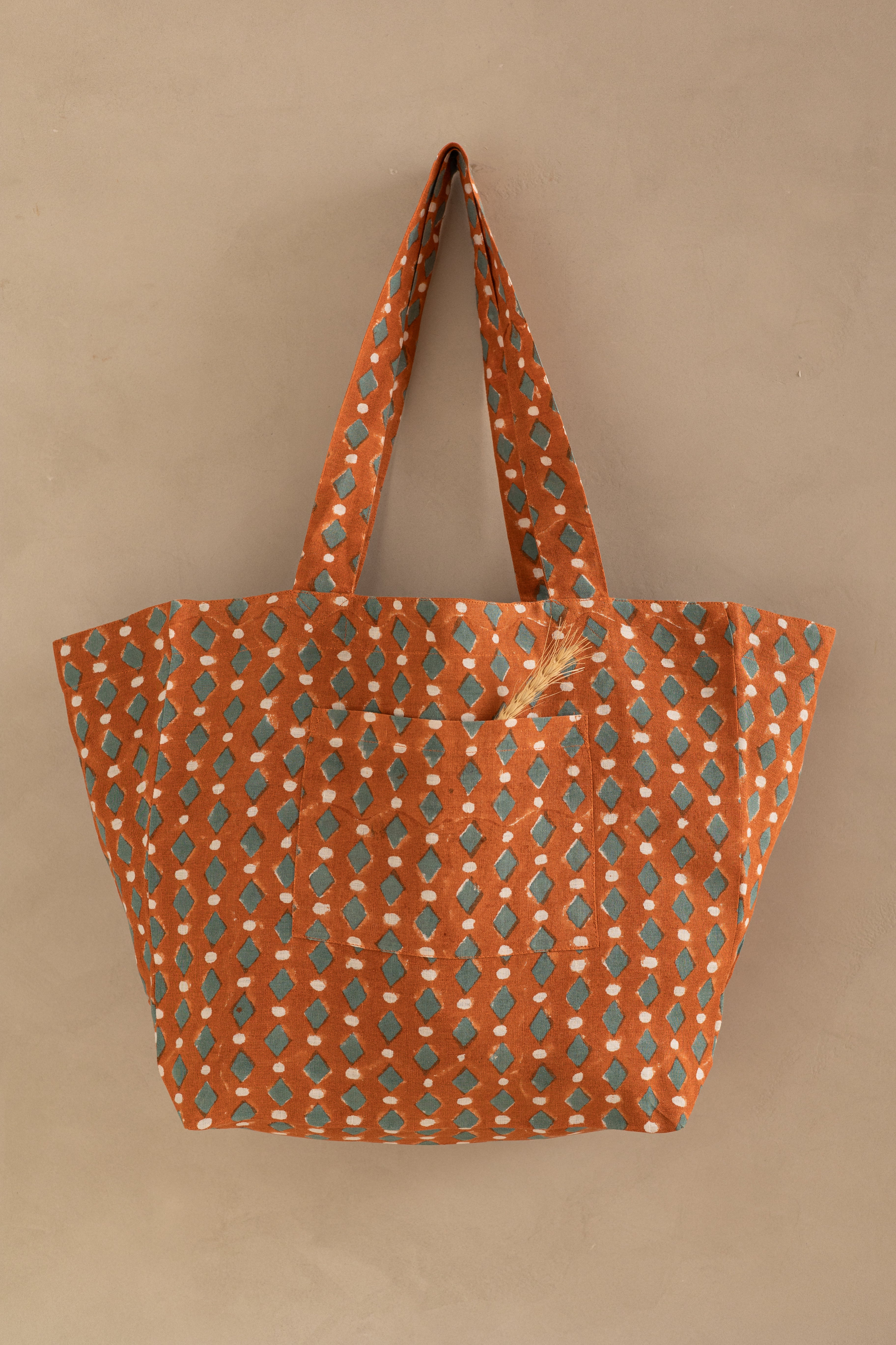 Linen Lozenge Tote Bag