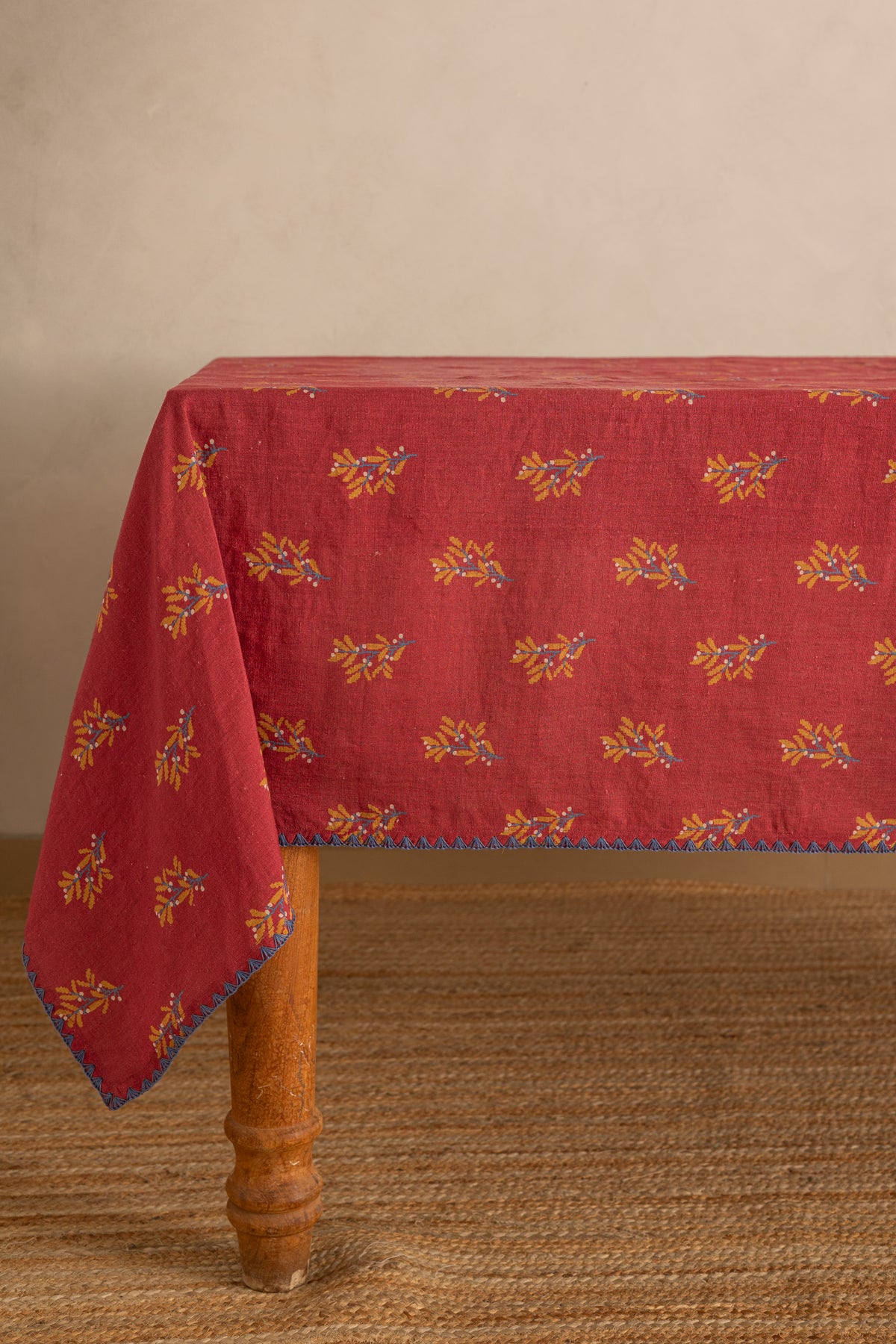 Linen Holly Tablecloth