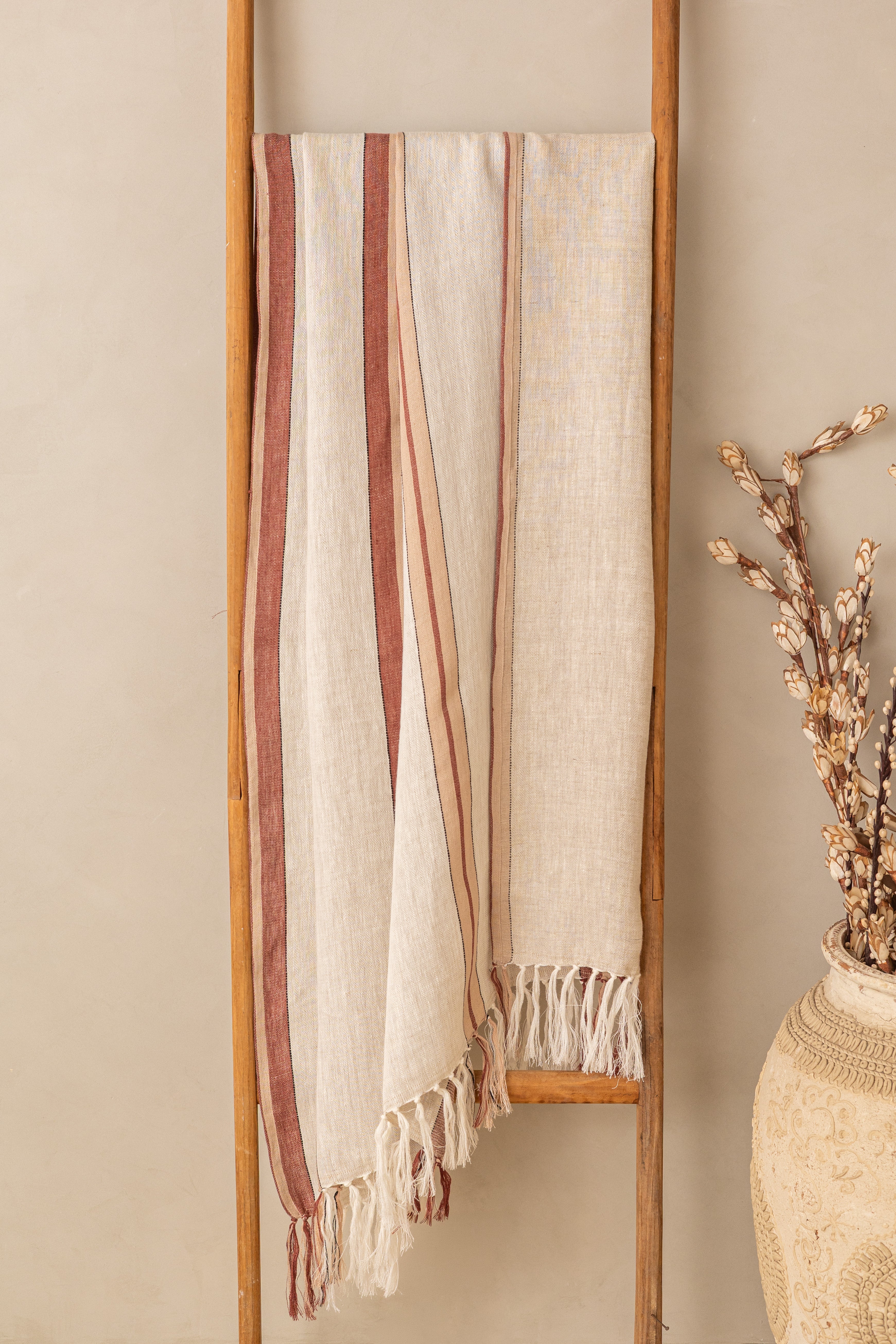 Linen Herringbone Throw