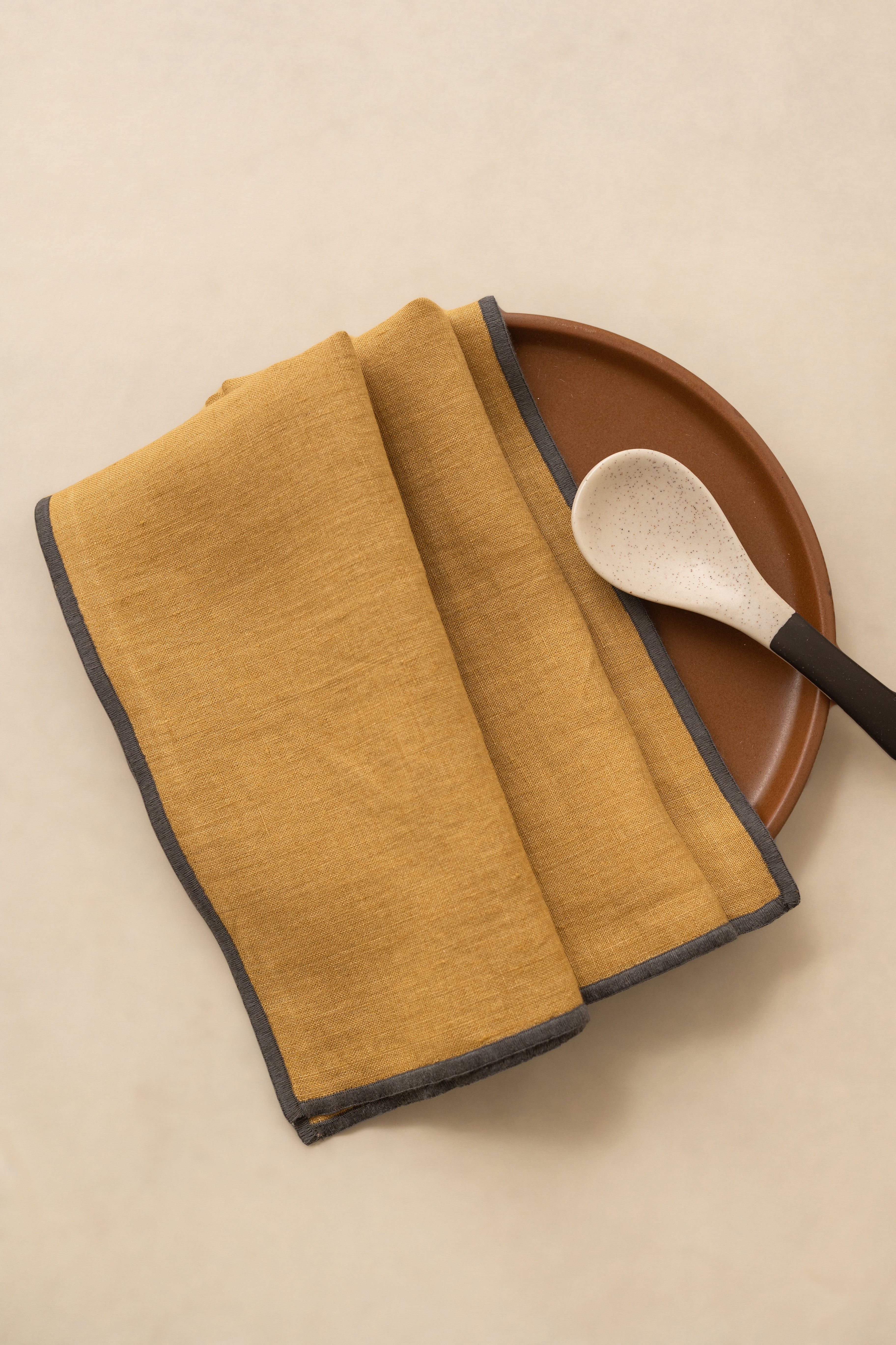 Linen Grey Needled Napkin Set