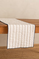 Linen Ebon Quilted Table Runner