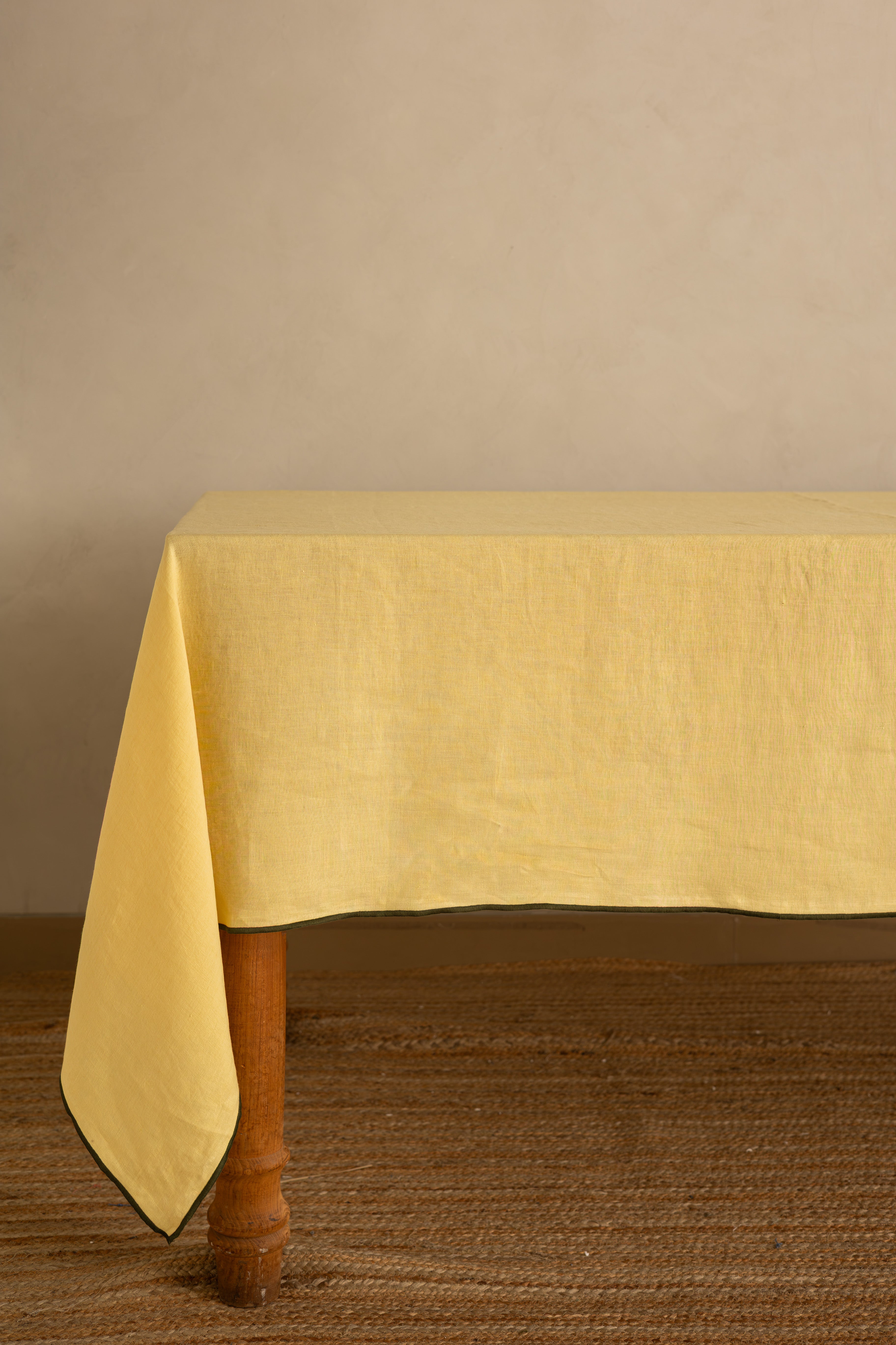 Linen Green Needled Tablecloth