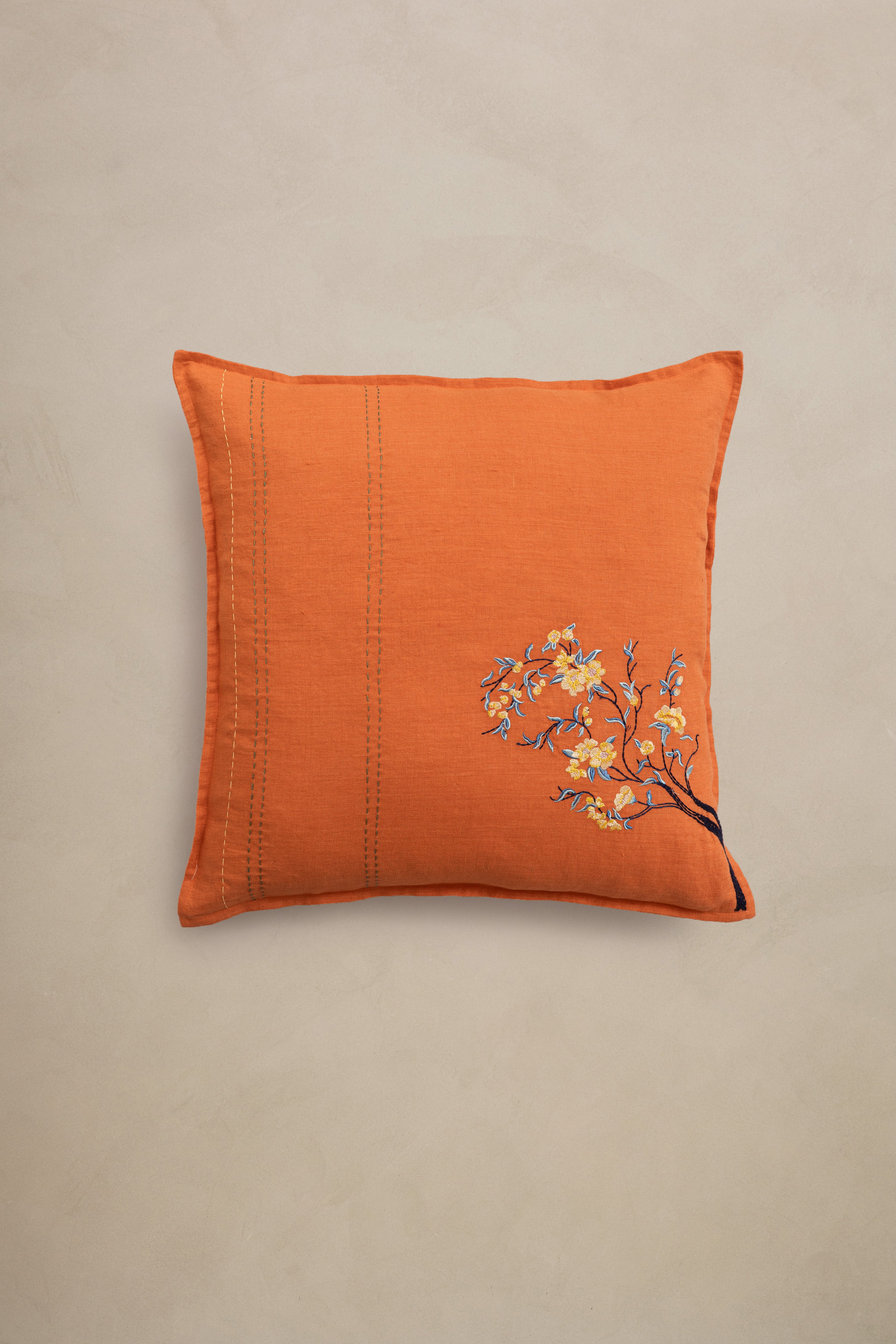 Linen Tendril Cushion Cover