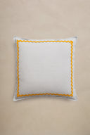 Linen Yellow Lace Cushion Cover
