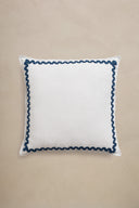 Linen Blue Lace Cushion Cover