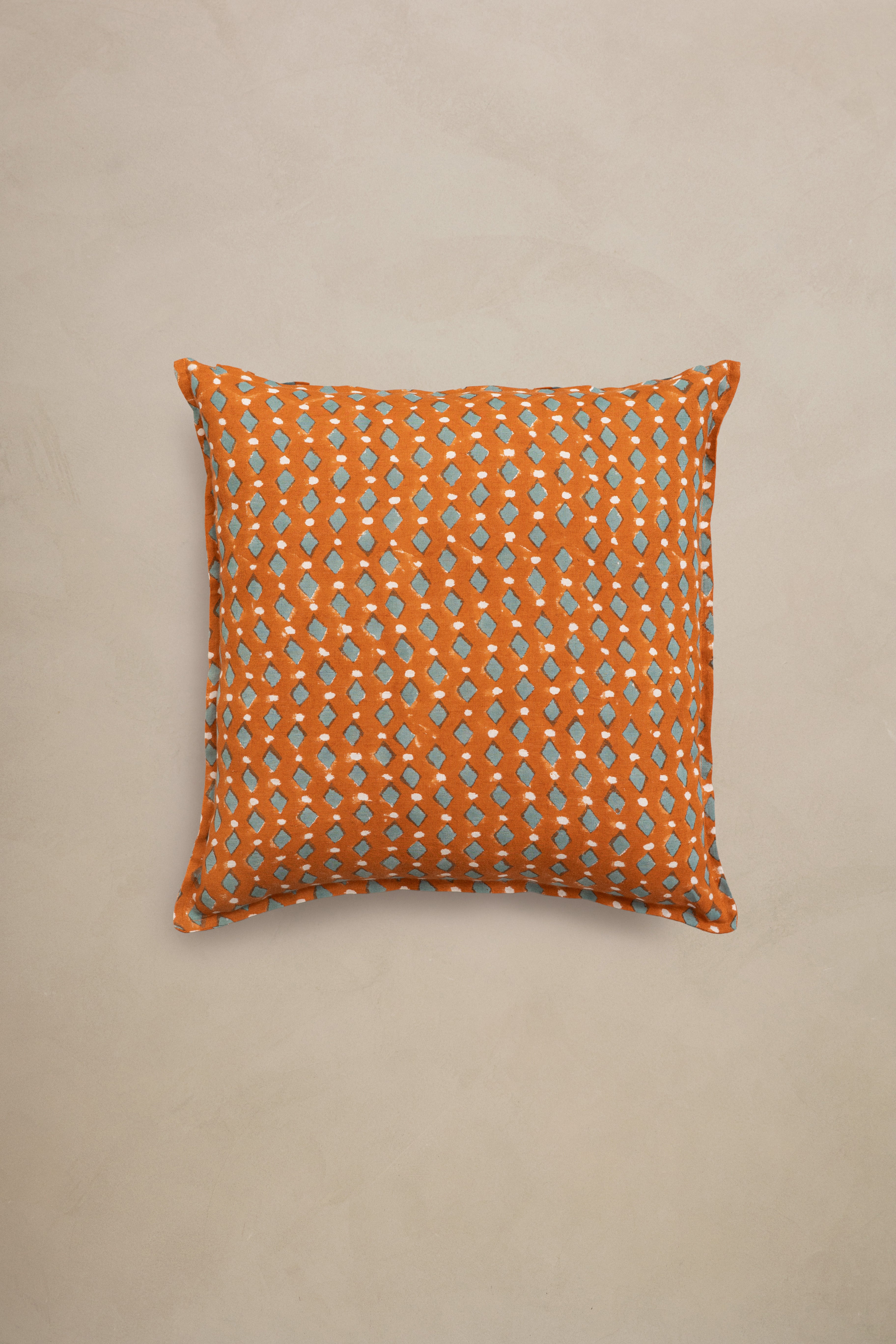 Linen Lozenge Cushion Cover