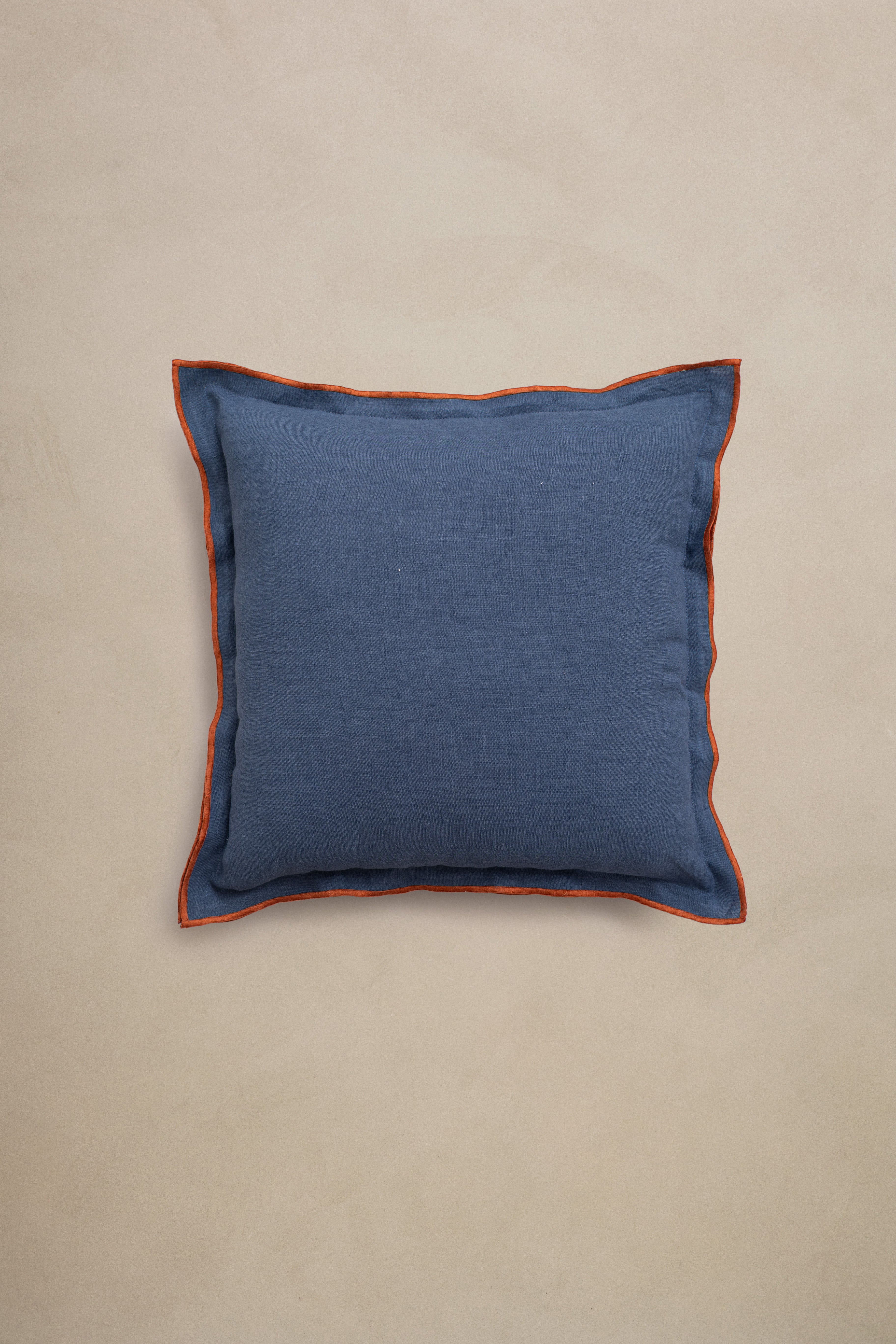 Linen Orange Needled Cushion Cover
