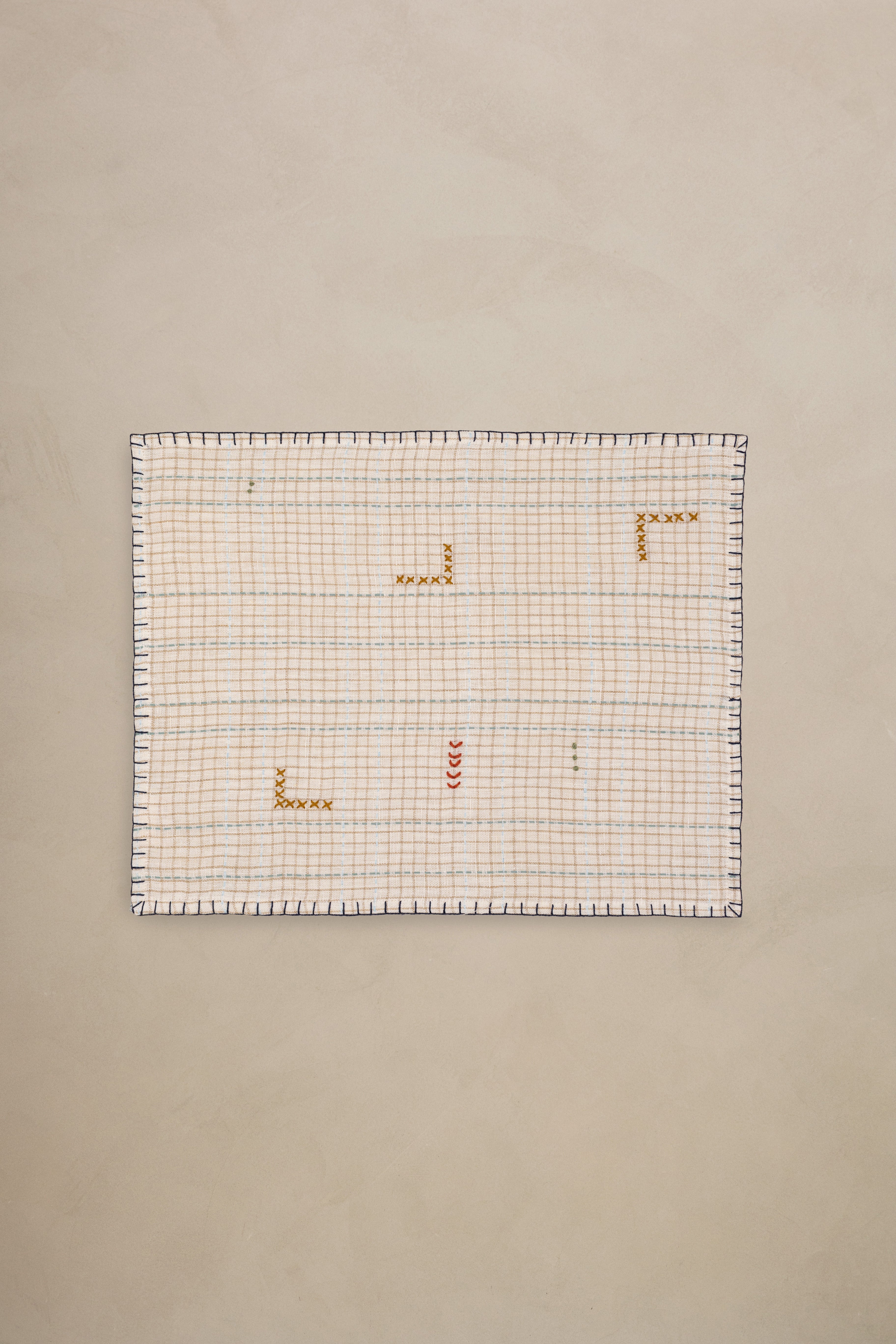Linen Tetris Placemat Set