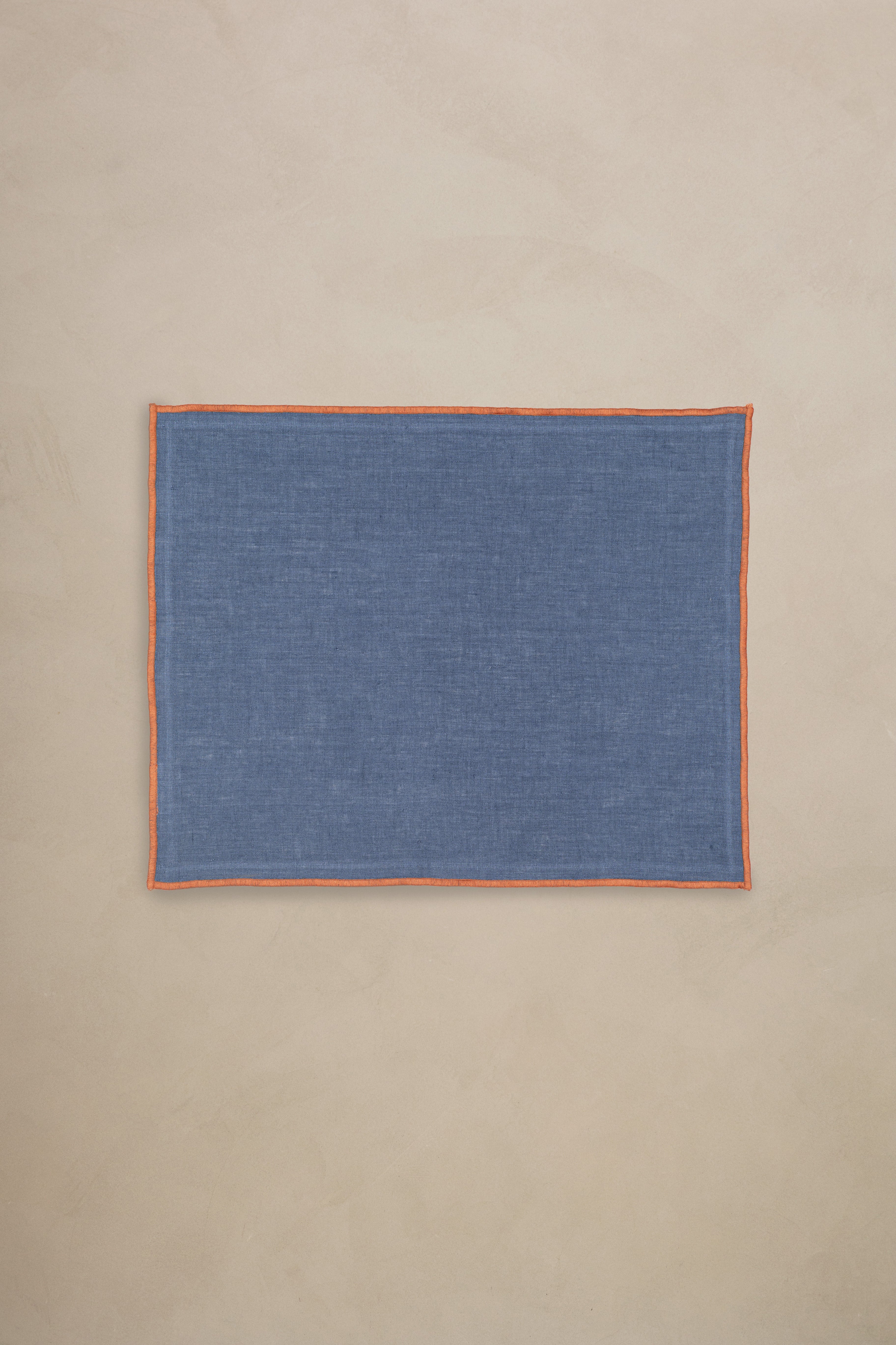 Linen Orange Needled Placemat Set