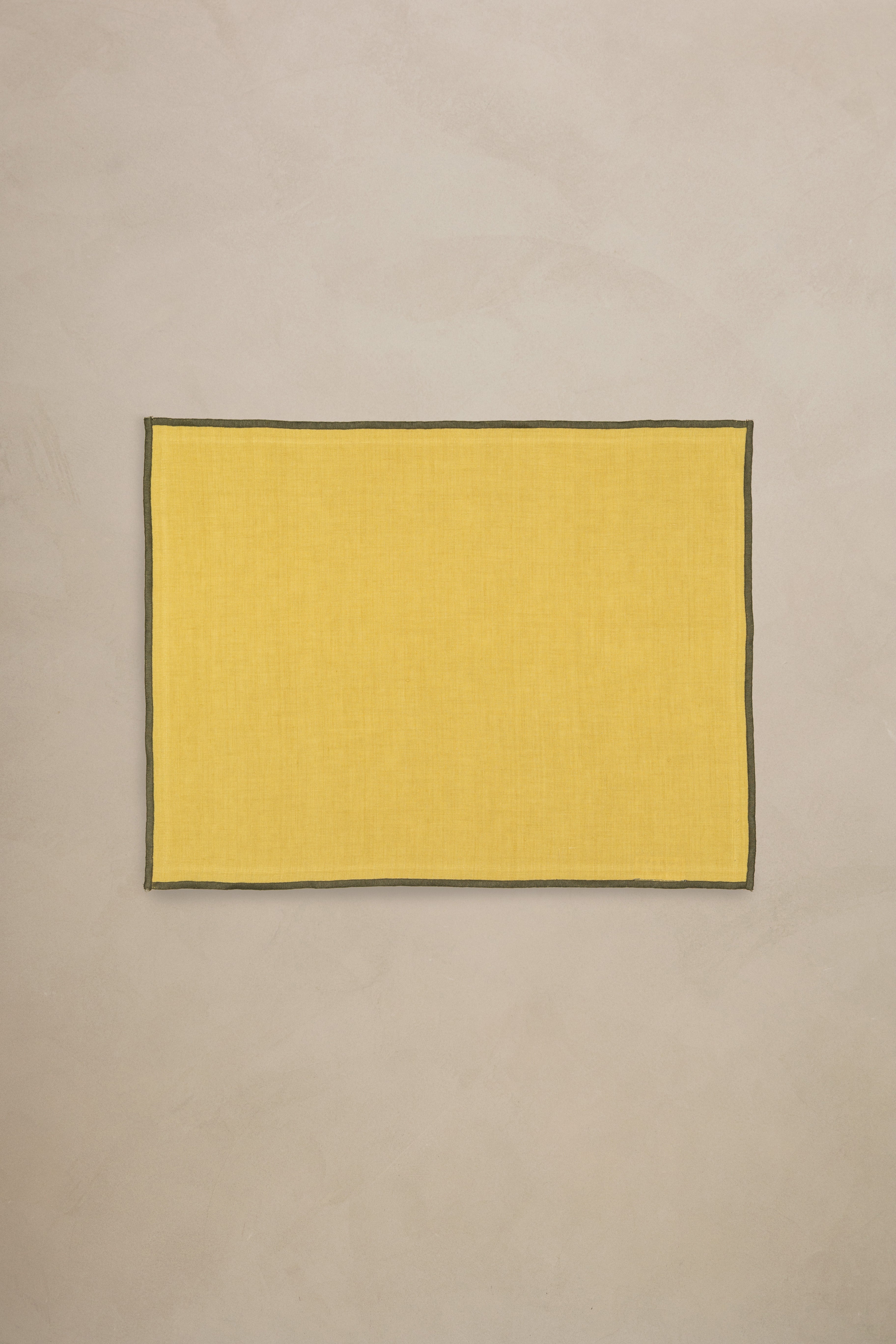 Linen Green Needled Placemat Set