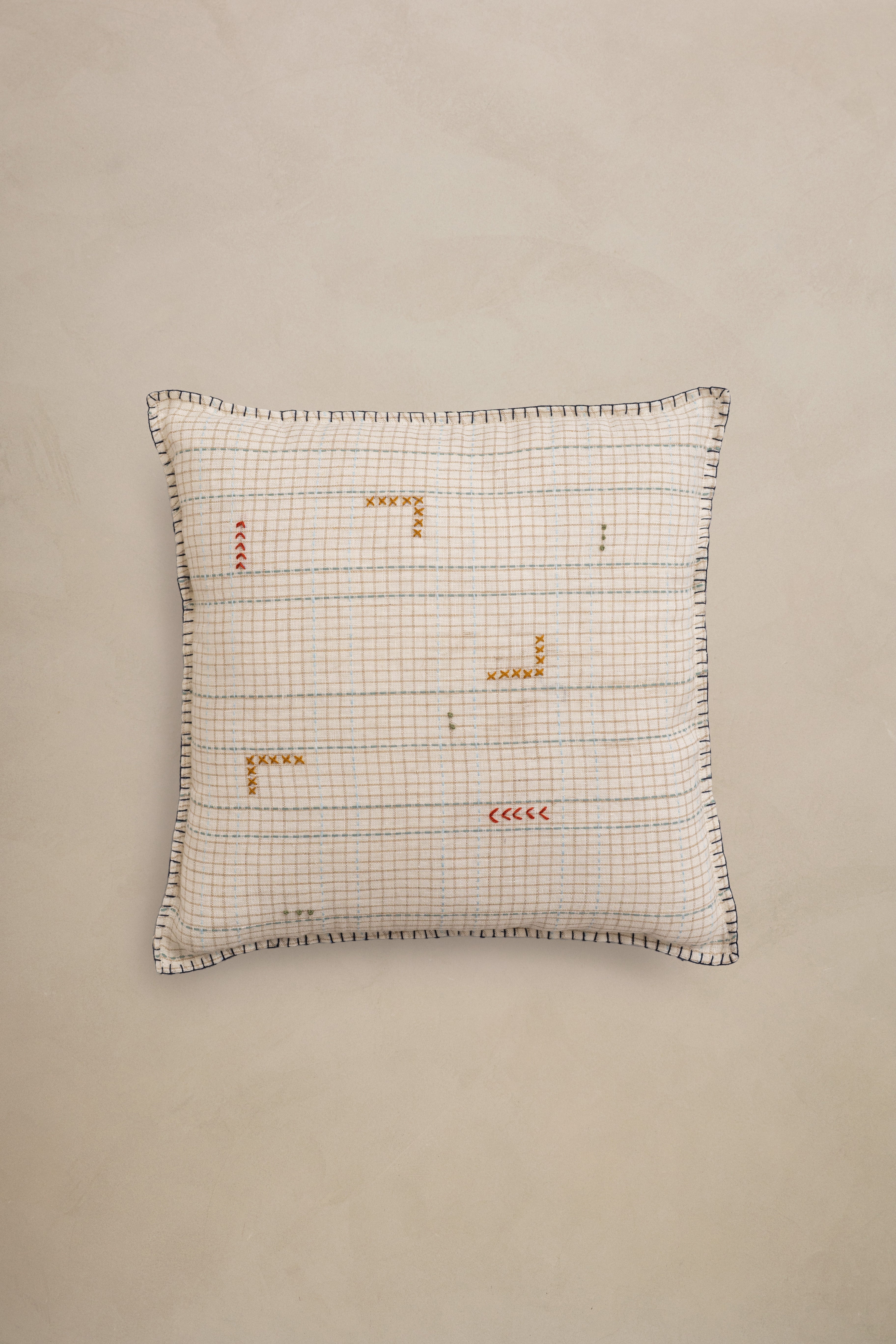 Linen Tetris Cushion Cover