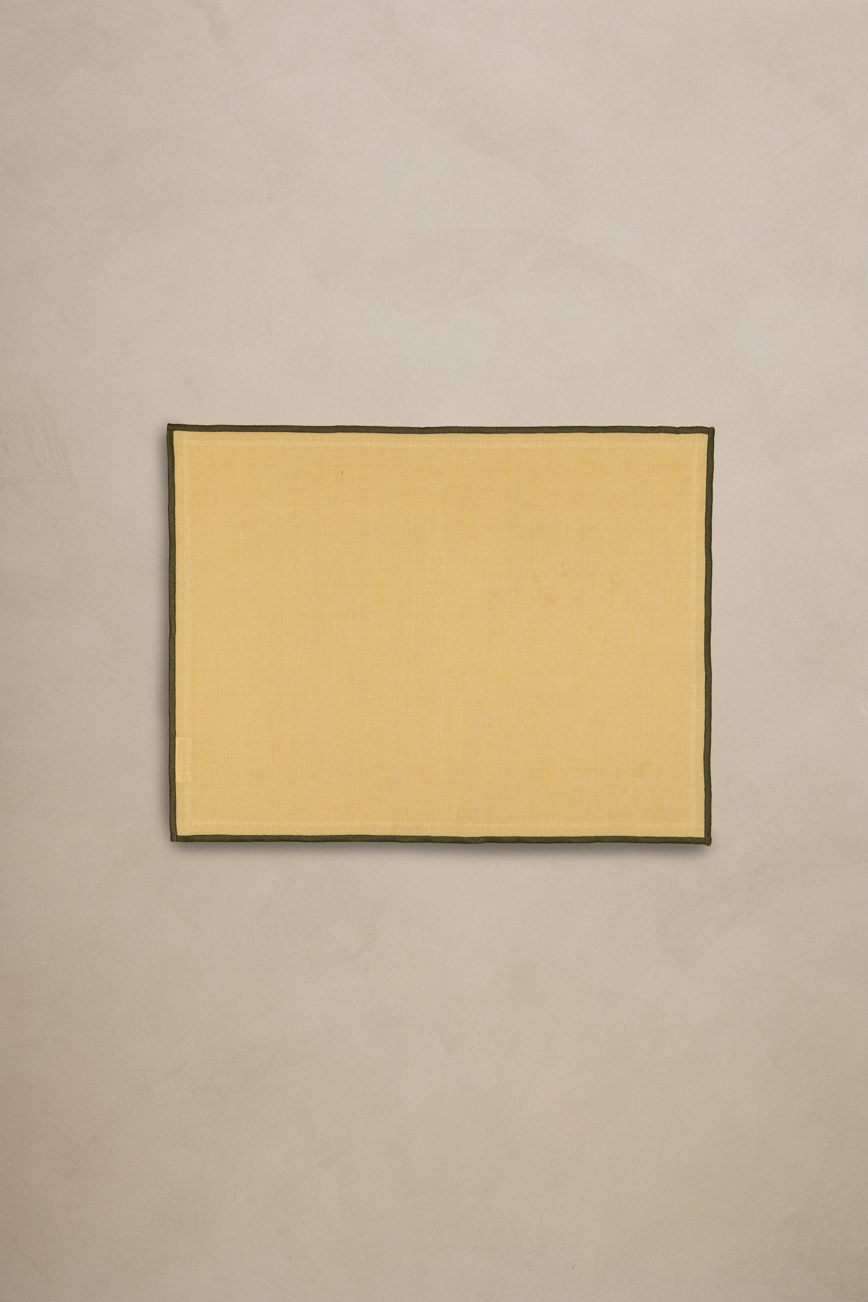 Linen Green Needled Placemat Set